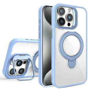 For iPhone 15 Pro Lens Protection & Ring Bracket MagSafe Phone Case(Sierra Blue)