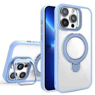 For iPhone 13 Pro Max Lens Protection & Ring Bracket MagSafe Phone Case(Sierra Blue)