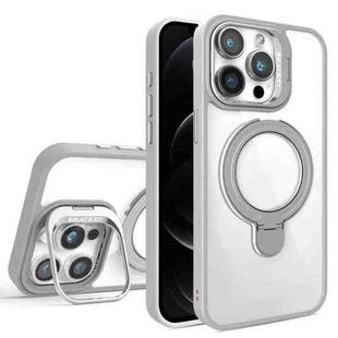 For iPhone 12 Pro Max Lens Protection & Ring Bracket MagSafe Phone Case(Grey)