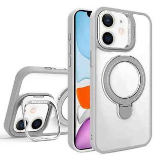 For iPhone 11 Lens Protection & Ring Bracket MagSafe Phone Case(Grey)