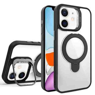 For iPhone 11 Lens Protection & Ring Bracket MagSafe Phone Case(Black)