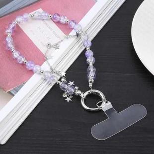 Mobile Phone Anti-lost Dazzling Color Star Short Bead Chain(Purple)