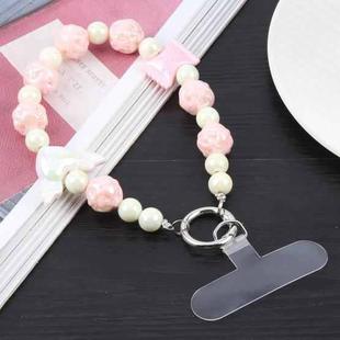 Mobile Phone Anti-lost Dazzling Colorful Candy Short Bead Chain(Pink)