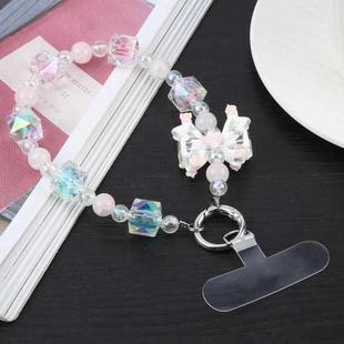 Mobile Phone Anti-lost Dazzling Colorful Bowknot Short Bead Chain