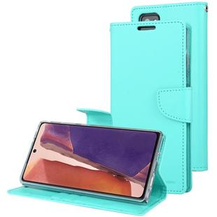For Samsung Galaxy Note20 GOOSPERY Bravo Diary Crazy Horse Texture Horizontal Flip Leather Case With Bracket & Card Slot & Wallet(Mint Green)