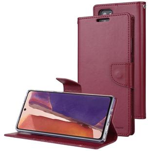 For Samsung Galaxy Note20 Ultra GOOSPERY Bravo Diary Crazy Horse Texture Horizontal Flip Leather Case With Bracket & Card Slot & Wallet(Wine Red)