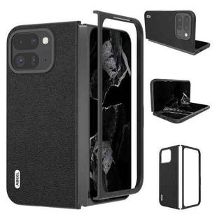 For Google Pixel 9 Pro Fold ABEEL Genuine Leather Luolai Series Phone Case(Black)