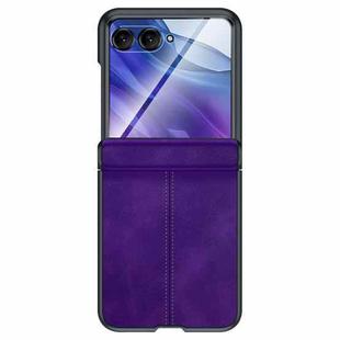 For Motorola Razr 50 Ultra Integrated Film Hinge Folding PU Phone Case(Purple)