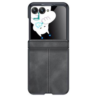 For Motorola Razr 60 Integrated Film Hinge Folding PU Phone Case(Black)