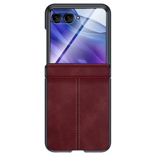 For Motorola Razr 60 Ultra Integrated Film Hinge Folding PU Phone Case(Red)