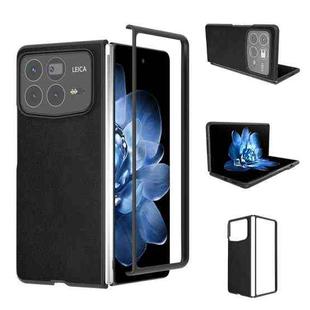 For Xiaomi Mix Fold 4 PU Leather Black Frame Full Coverage Phone Case(Black)