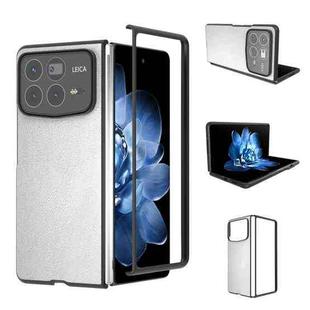 For Xiaomi Mix Fold 4 PU Leather Black Frame Full Coverage Phone Case(Silver)