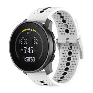 For Suunto Race S Colorful Hole Silicone Watch Band(White Black)