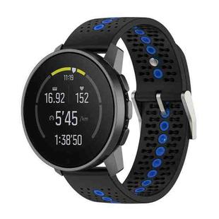 For Suunto Race S Colorful Hole Silicone Watch Band(Black Blue)