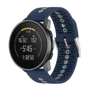 For Suunto Race S Colorful Hole Silicone Watch Band(Midnight Blue Grey)