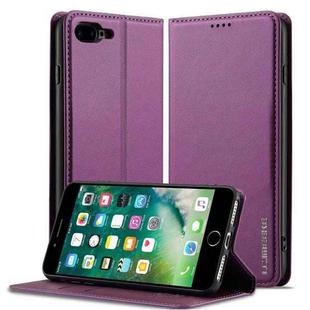 For iPhone 7 Plus / 8 Plus LC.IMEEKE L1 Series Frosted Fine Texture PU Phone Case(Purple)