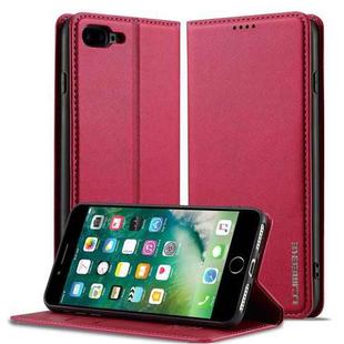 For iPhone 7 Plus / 8 Plus LC.IMEEKE L1 Series Frosted Fine Texture PU Phone Case(Red)