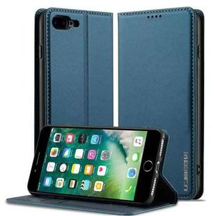 For iPhone 7 / 8 / SE 2020 LC.IMEEKE L1 Series Frosted Fine Texture PU Phone Case(Blue)