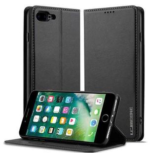 For iPhone SE 2022 LC.IMEEKE L1 Series Frosted Fine Texture PU Phone Case(Black)