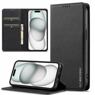 For iPhone 14 / 13 LC.IMEEKE L1 Series Frosted Fine Texture PU Phone Case(Black)