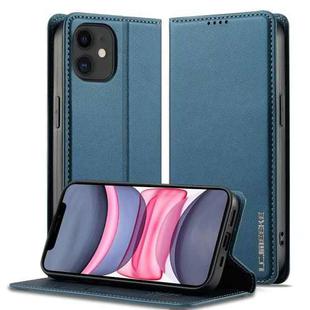 For iPhone 12 / 12 Pro LC.IMEEKE L1 Series Frosted Fine Texture PU Phone Case(Blue)