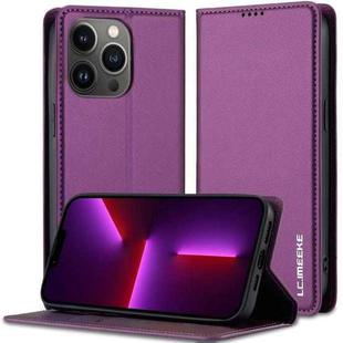 For iPhone 11 Pro LC.IMEEKE L1 Series Frosted Fine Texture PU Phone Case(Purple)