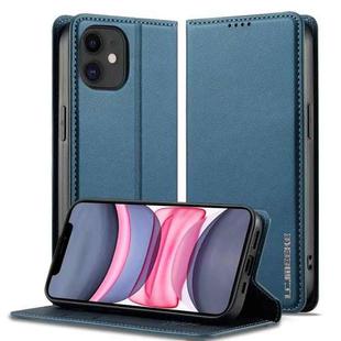 For iPhone 12 mini / 13 mini LC.IMEEKE L1 Series Frosted Fine Texture PU Phone Case(Blue)