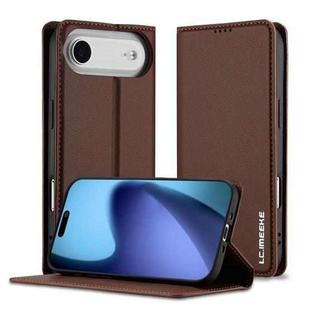 For iPhone 17 Air LC.IMEEKE L1 Series Frosted Fine Texture PU Phone Case(Brown)
