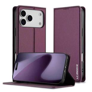 For iPhone 17 Pro LC.IMEEKE L1 Series Frosted Fine Texture PU Phone Case(Purple)