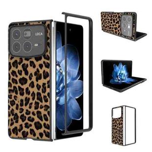 For Xiaomi Mix Fold 4 Black Frame Leopard Full Coverage Phone Case(Leopard Print)