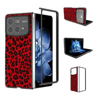 For Xiaomi Mix Fold 4 Black Frame Leopard Full Coverage Phone Case(Red Leopard)