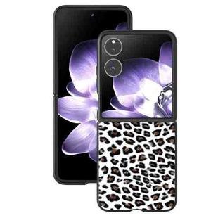 For Xiaomi Mix Flip Black Frame Leopard Full Coverage Phone Case(Silver Leopard)