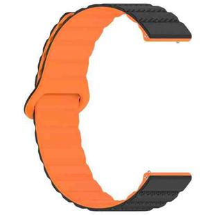 18mm Dotted Loop Magnetic Silicone Watch Band(Black Orange)