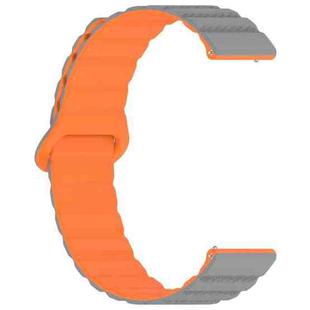 18mm Dotted Loop Magnetic Silicone Watch Band(Grey Orange)