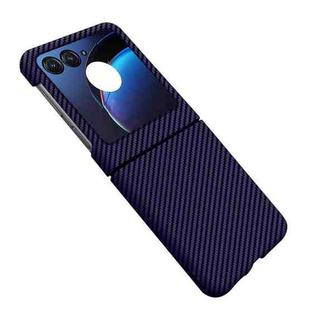 For Motorola Razr 50 Carbon Fiber Texture Shockproof Phone Case(Purple)