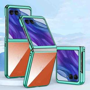 For Motorola Razr 50 Ultra Ultra-thin Electroplating Transparent Folding Phone Case(Green)