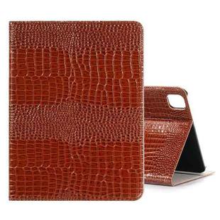 For iPad Pro 13  2024 Crocodile Texture Leather Tablet Case(Brown)