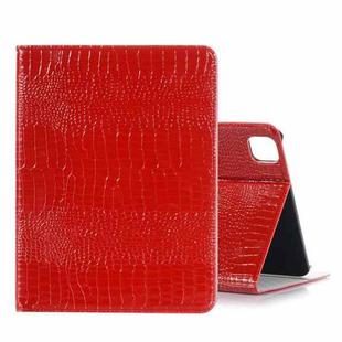 For iPad Pro 11 2024 Crocodile Texture Leather Tablet Case(Red)