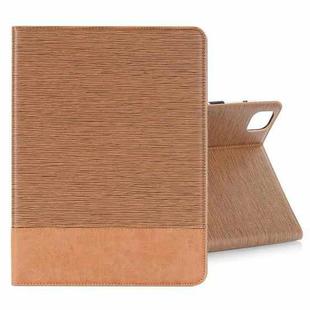 For iPad Pro 13 2024 Cross Texture Stitching Leather Tablet Case(Light Brown)