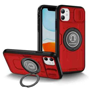 For iPhone 11 Sliding Camshield TPU Hybrid PC Magnetic Holder Phone Case(Red)