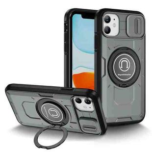 For iPhone 11 Sliding Camshield TPU Hybrid PC Magnetic Holder Phone Case(Grey)