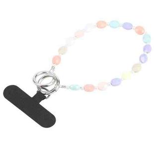 Simple Oval Shape Multicolor Beads Chain Anti-lost Short Lanyard(Colorful)