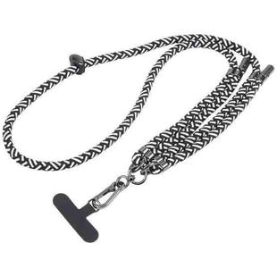 Twill Weave Adjustable Mobile Phone Anti-lost Long Lanyard(Black White)