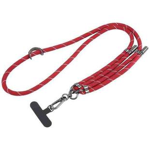 Twill Weave Adjustable Mobile Phone Anti-lost Long Lanyard(Dark Red)