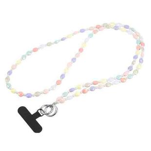 Simple Oval Shape Multicolor Long Bead Chain Phone Anti-lost Neck Crossbody Lanyard(Colorful)