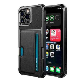 For iPhone 15 Pro ZM02 Card Slot Holder Phone Case(Black)