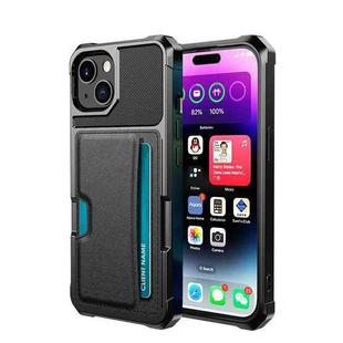 For iPhone 15 ZM02 Card Slot Holder Phone Case(Black)