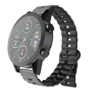 20mm Reverse Buckle Two Color Magnetic Silicone Watch Band(Grey+Black)