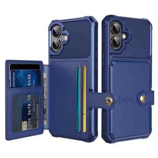 For iPhone 16 Plus Magnetic Wallet Card Bag Leather Phone Case(Blue)