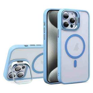 For iPhone 15 Pro Max U1 Invisible Lens Holder Acrylic + TPU MagSafe Magnetic Phone Case(Sierra Blue)